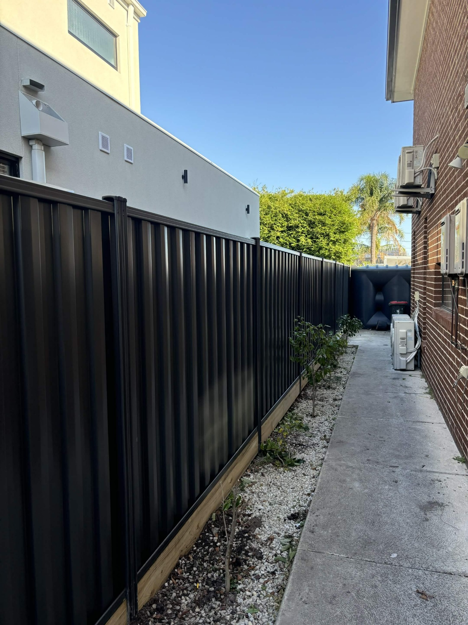 Colorbond steel fence installation in Melbourne by Ruve Fencing